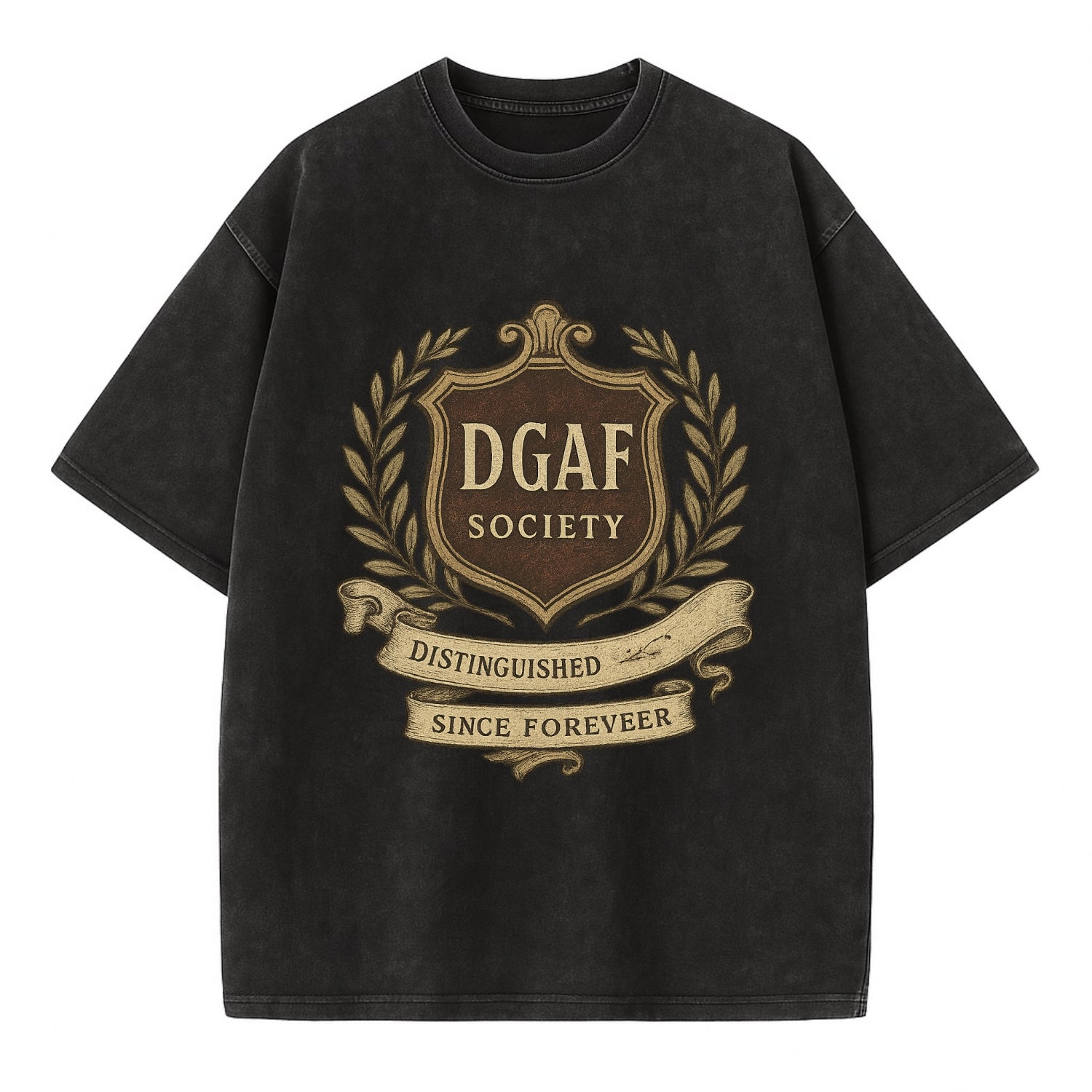Official membership card design - "DGAF Society - Distinguished Members Since - Vintage T-shirt - Black