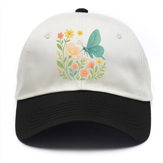 Mint Night Butterfly - Two Tone Cap - Black