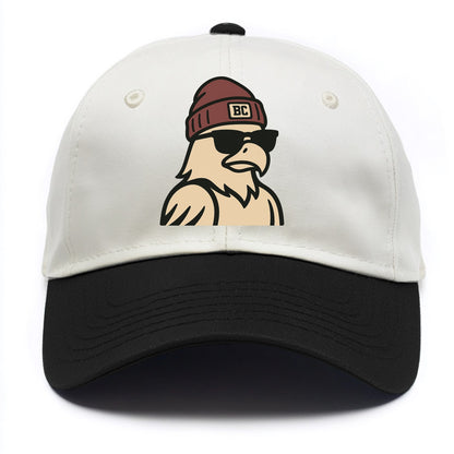 Chestnut Hill Eagle wearing Boston College beanie with BC patch - Two Tone Cap - Black