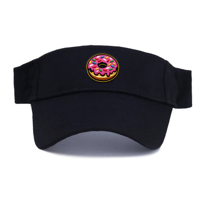 DONUT SPRINKLES - glazed donut with sprinkles in pink and rainbow , sweet treat - Visor - Black