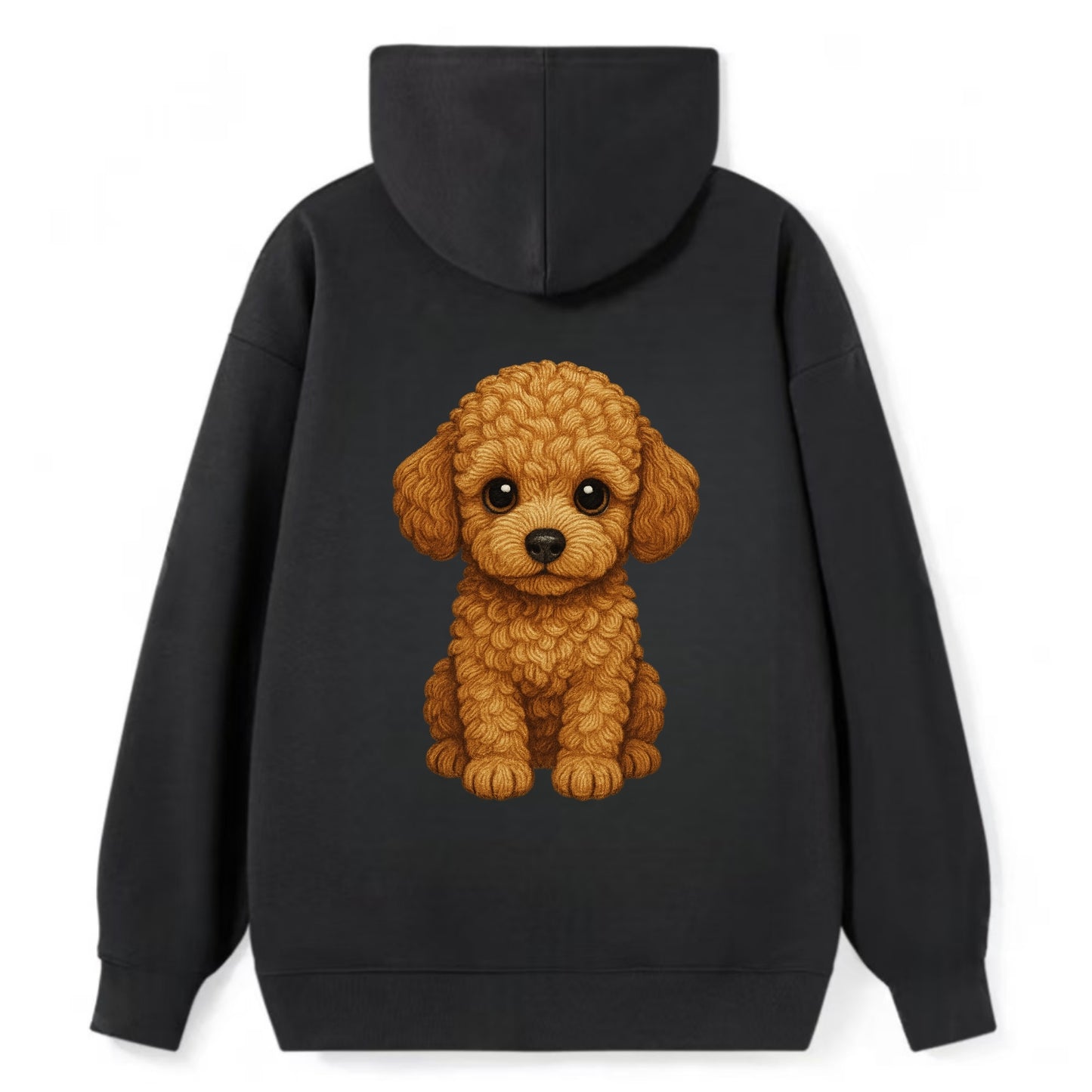 Baby Poodle Puppy - curly fluffy coat, intelligent eyes, elegant snout, - Classic Pullover Hoodie - Black