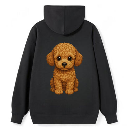 Baby Poodle Puppy - curly fluffy coat, intelligent eyes, elegant snout, - Classic Pullover Hoodie - Black