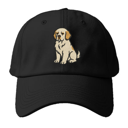 Clumber Spaniel - White with lemon markings embroidered pose - Baseball Cap - Black