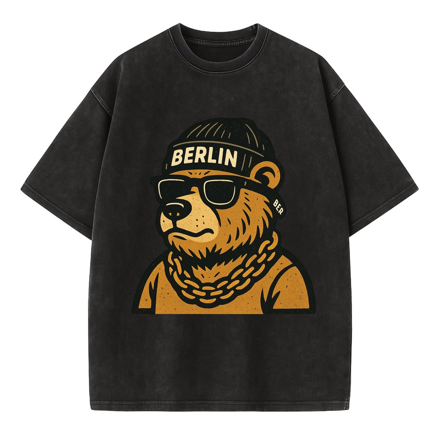 Berlin Bear - Vintage T-shirt - Black