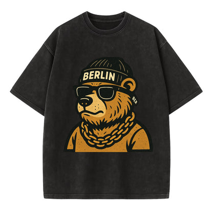 Berlin Bear - Vintage T-shirt - Black