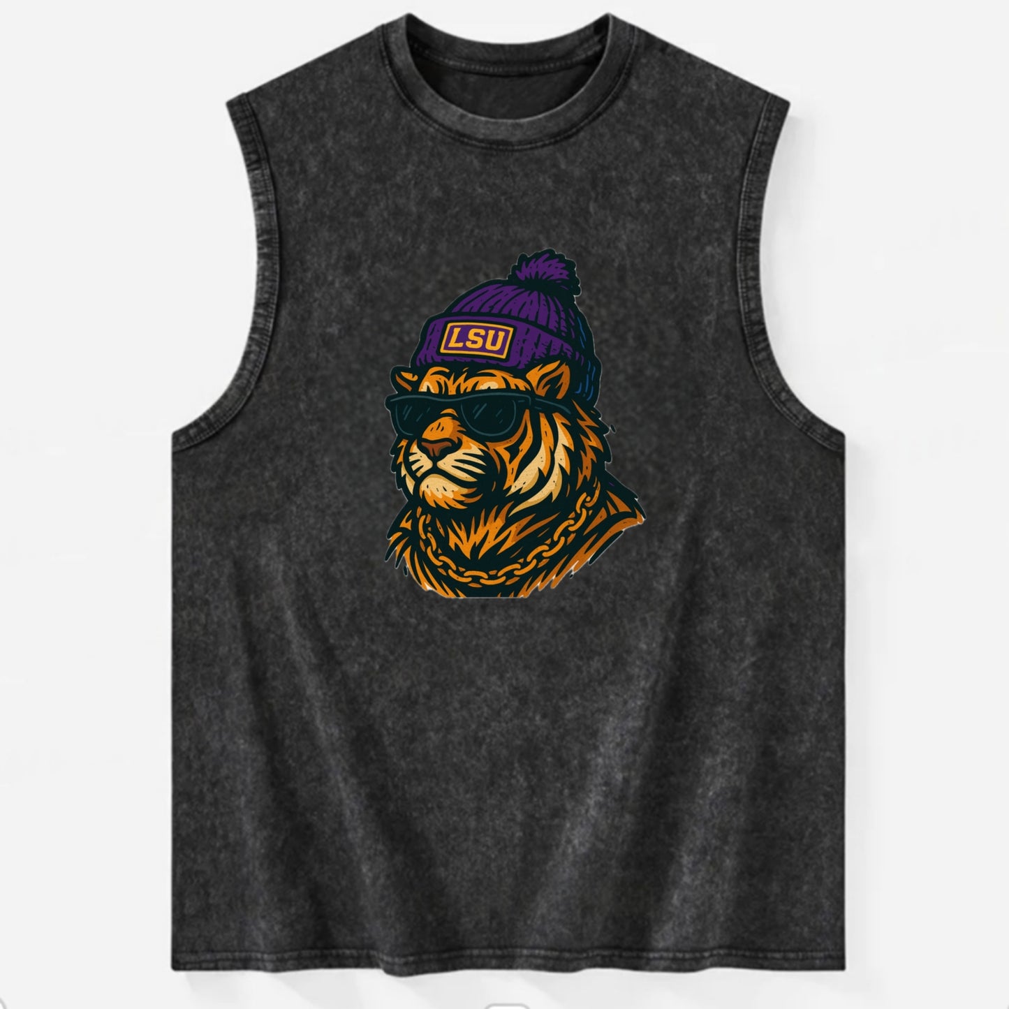 LSU Mike Tiger - Vintage Washed Tank - Black