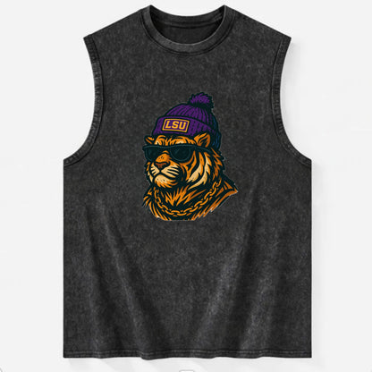 LSU Mike Tiger - Vintage Washed Tank - Black