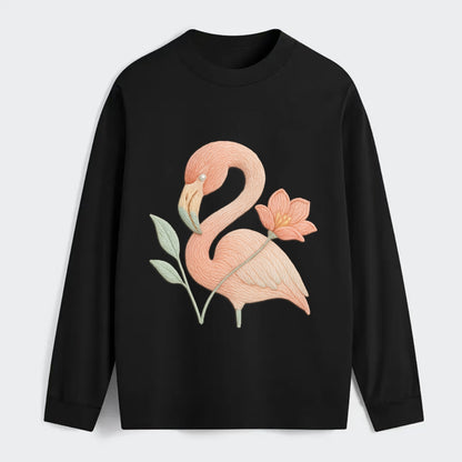 Peach Flamingo - Classic Long Sleeve Shirt - Black