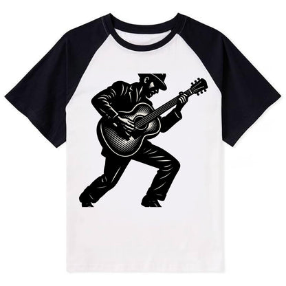 Guitarist playing acoustic guitar - Contrast Raglan T-shirt - Black