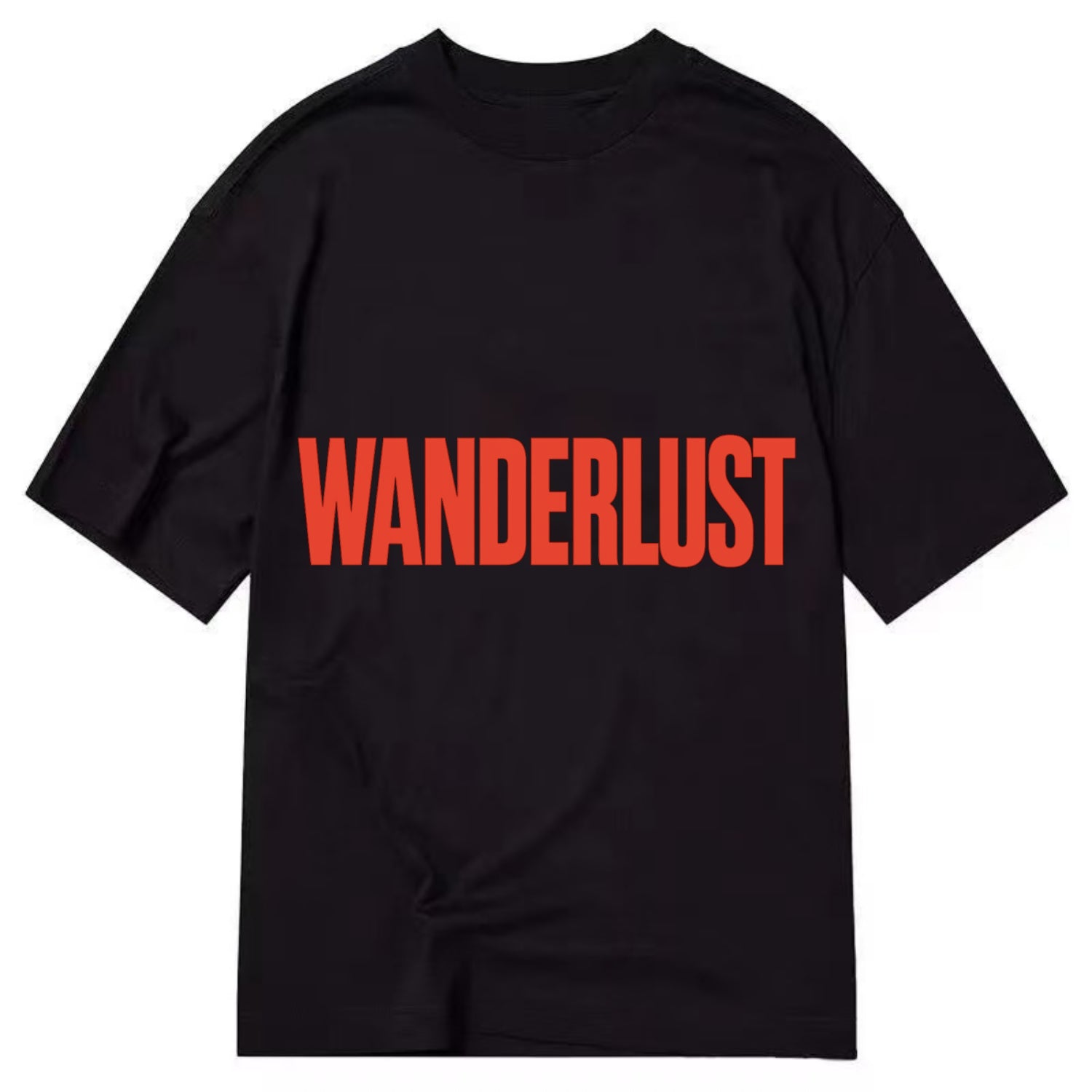 Bold typography design - "WANDERLUST" - desire to travel, explore the world - Classic T-shirt - Black