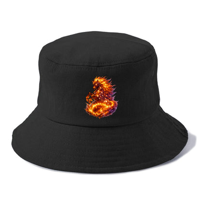 SOLAR FLARE | Horse emerging from the sun | Solar corona mane | Star power | Cosmic - Bucket Hat - Black
