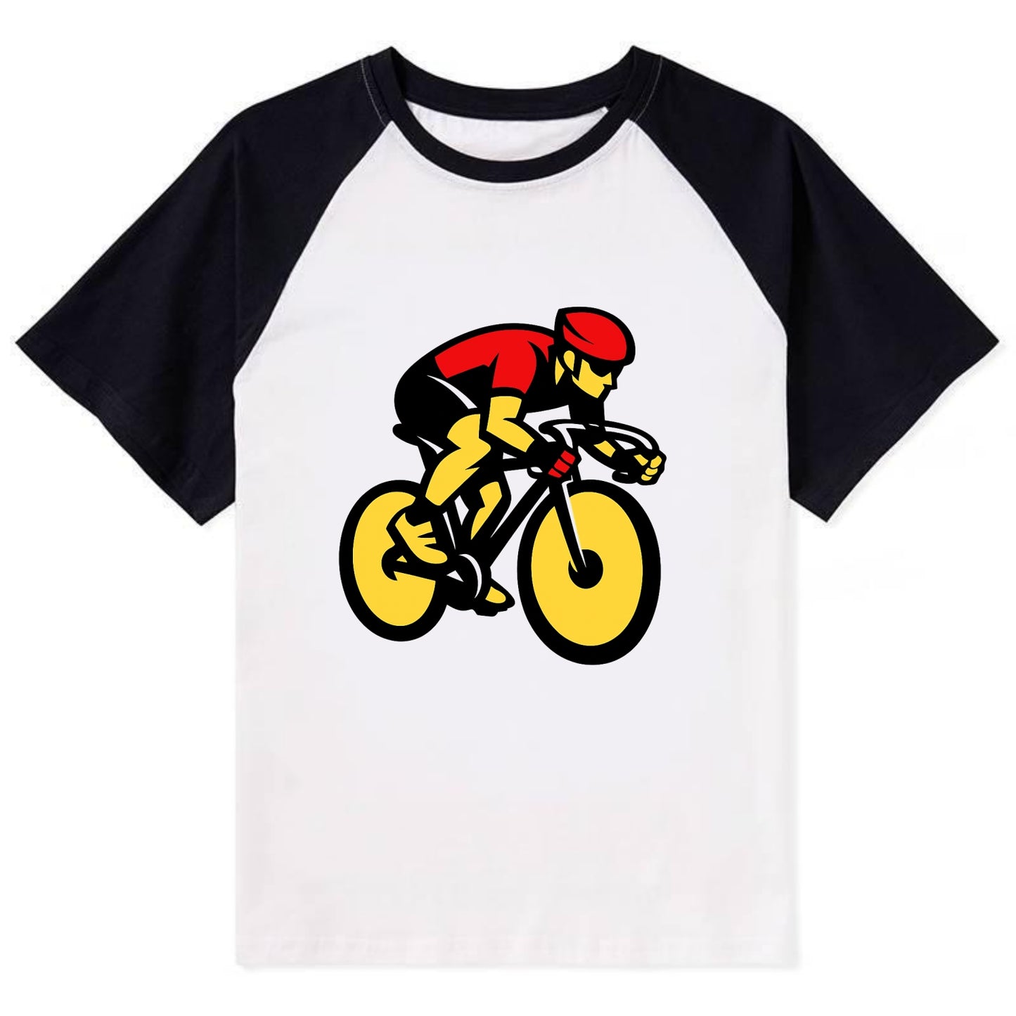 Speed Demon Cyclist - Contrast Raglan T-shirt - Black