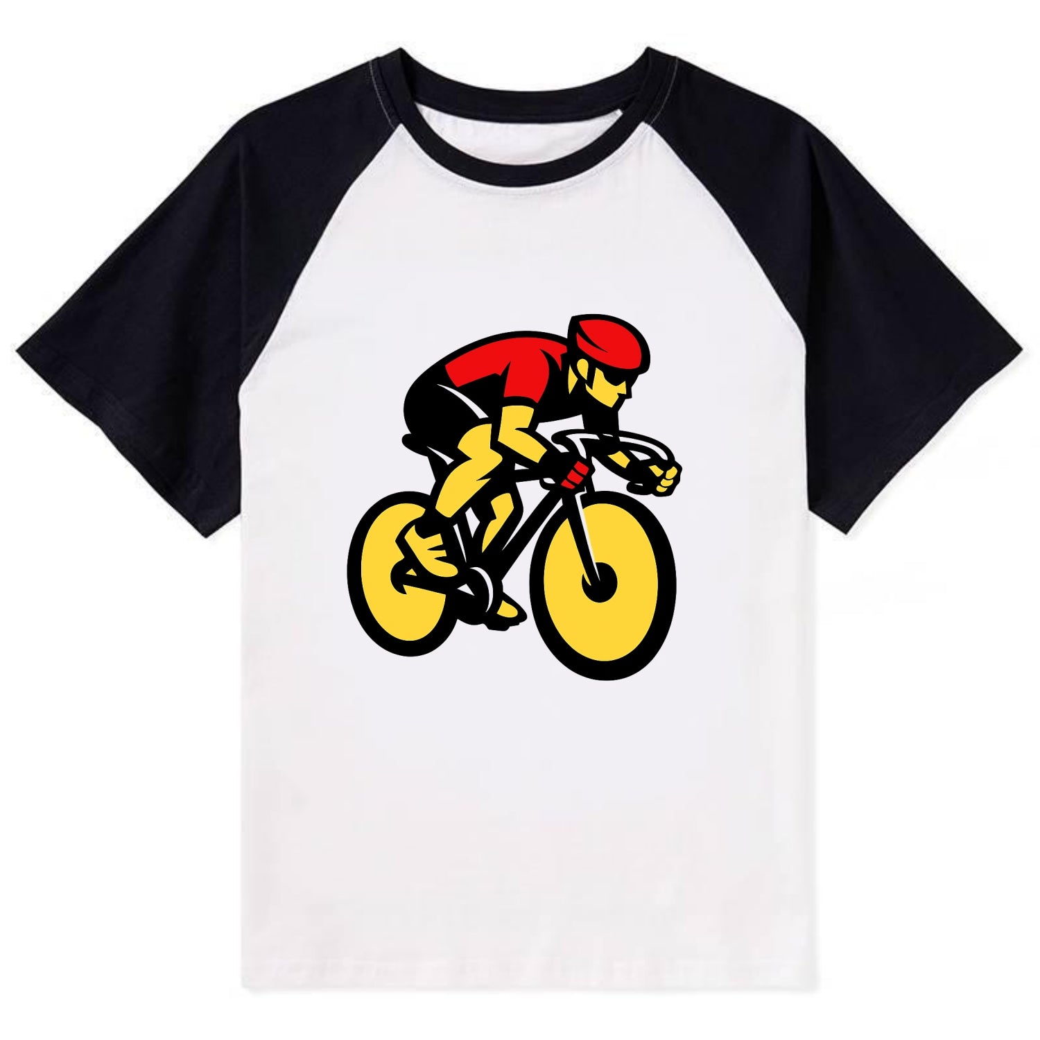 Speed Demon Cyclist - Contrast Raglan T-shirt - Black