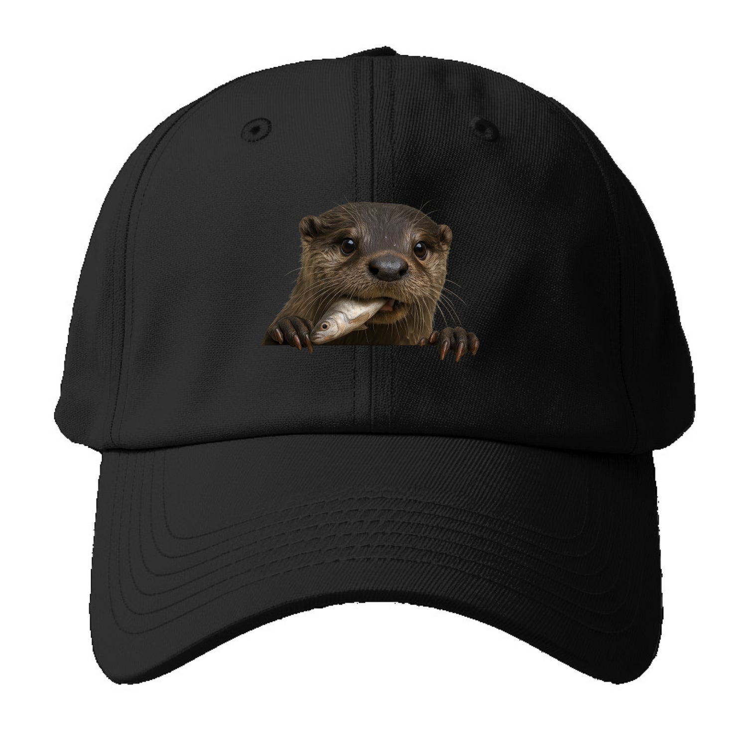 River Otter  - Baseball Cap For Big Heads - Black