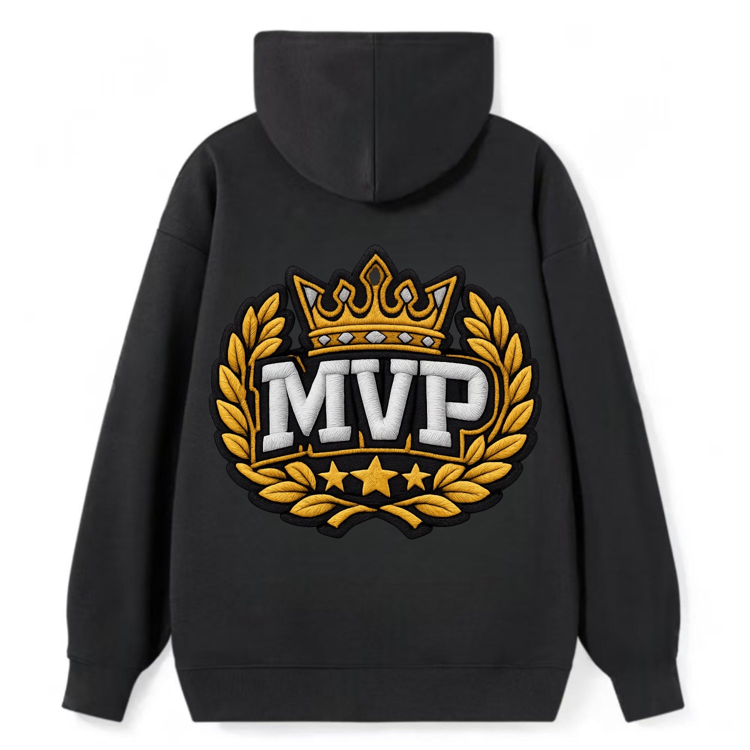 MVP CROWN - crown with laurels in gold , most valuable - Classic Pullover Hoodie - Black
