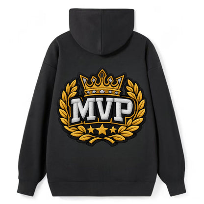 MVP CROWN - crown with laurels in gold , most valuable - Classic Pullover Hoodie - Black