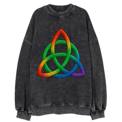 Triquetra  - Vintage Sweatshirt - Black