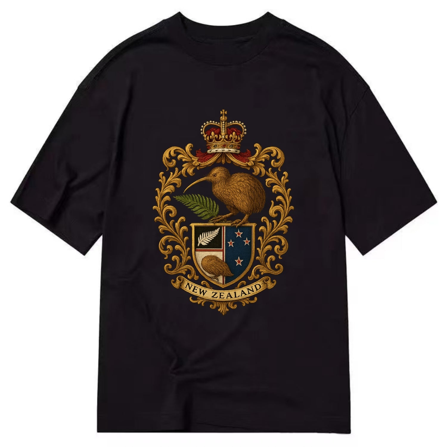 New Zealand Kiwi Emblem  - Classic T-shirt - Black