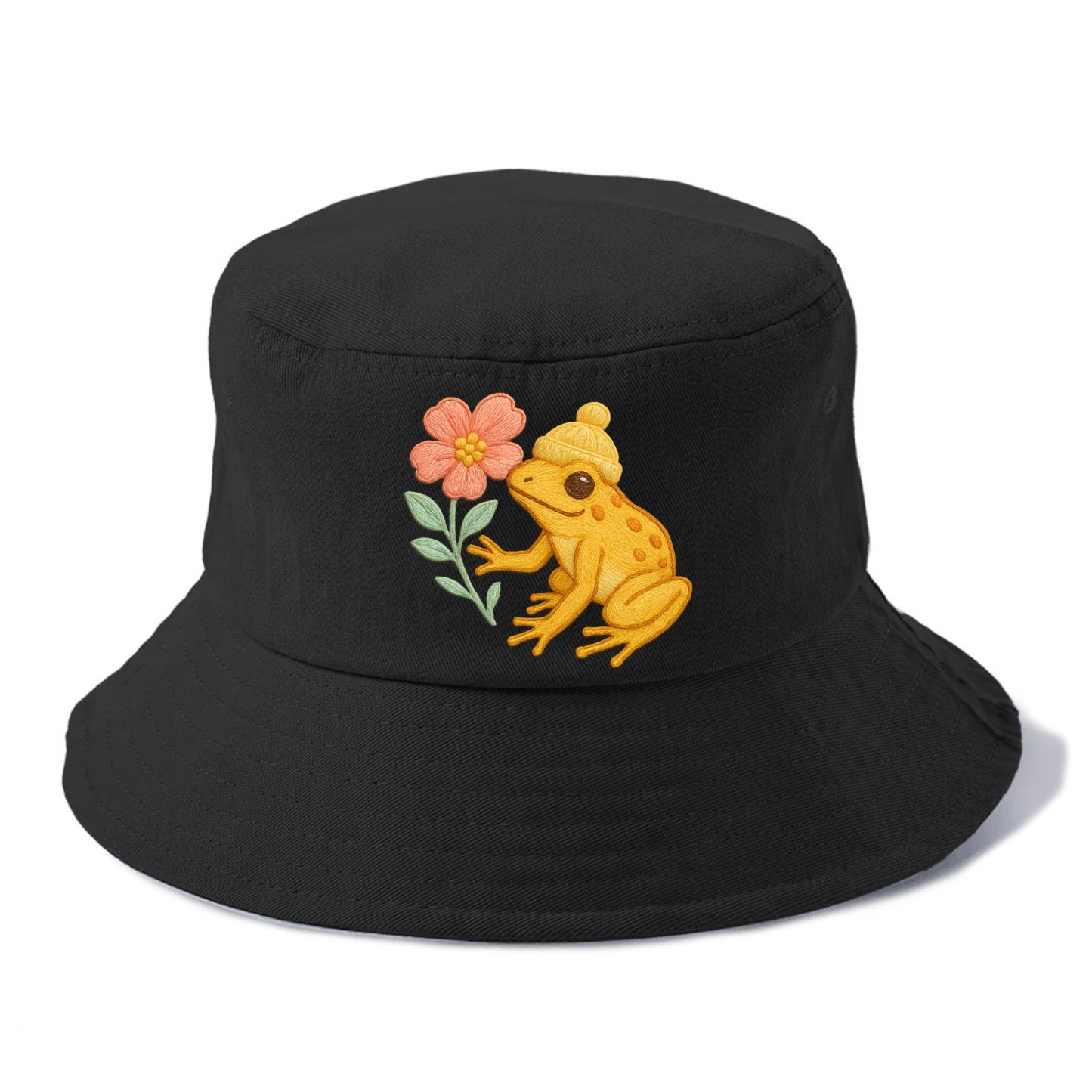 Yellow Dart Frog - Bucket Hat - Black