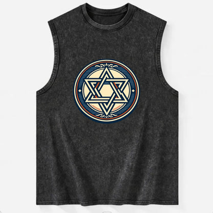 Celestial Unity Emblem - Vintage Washed Tank - Black