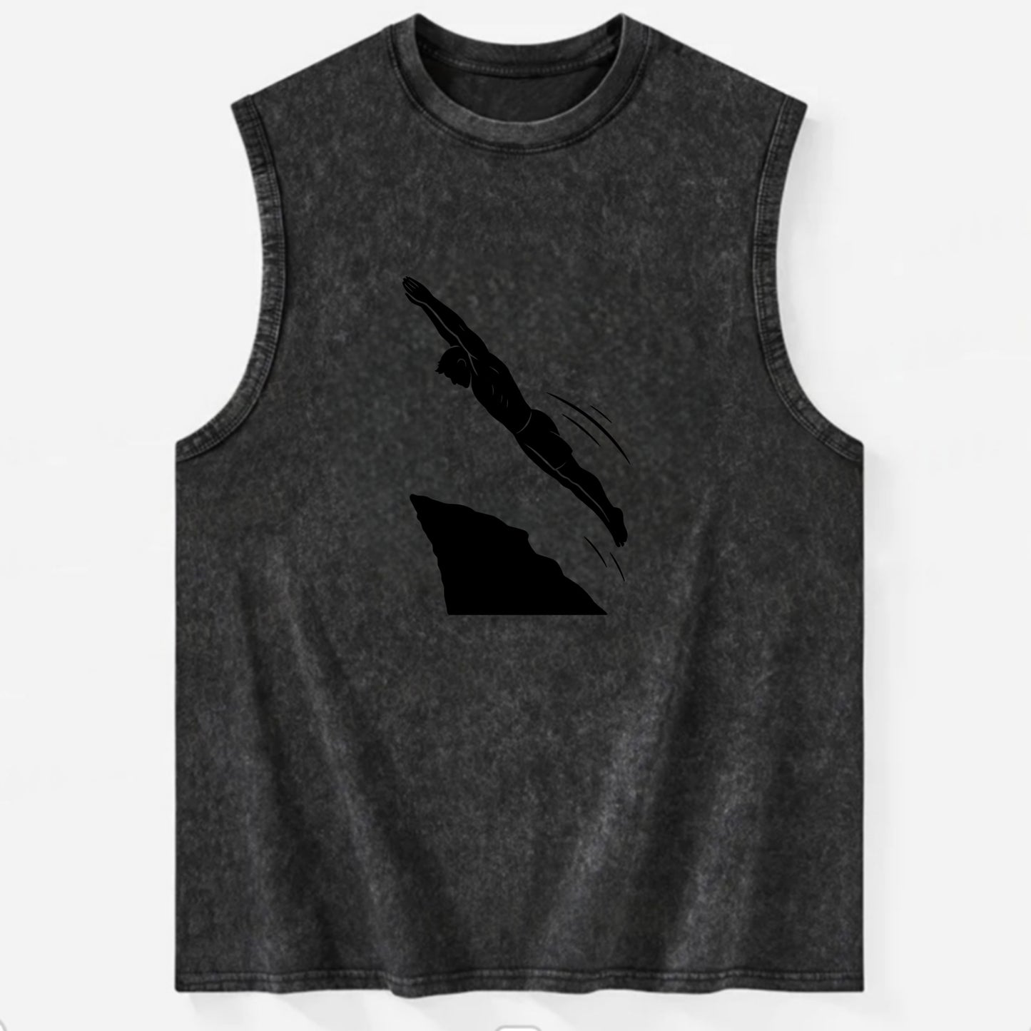Cliff diver perfect form - Vintage Washed Tank - Black