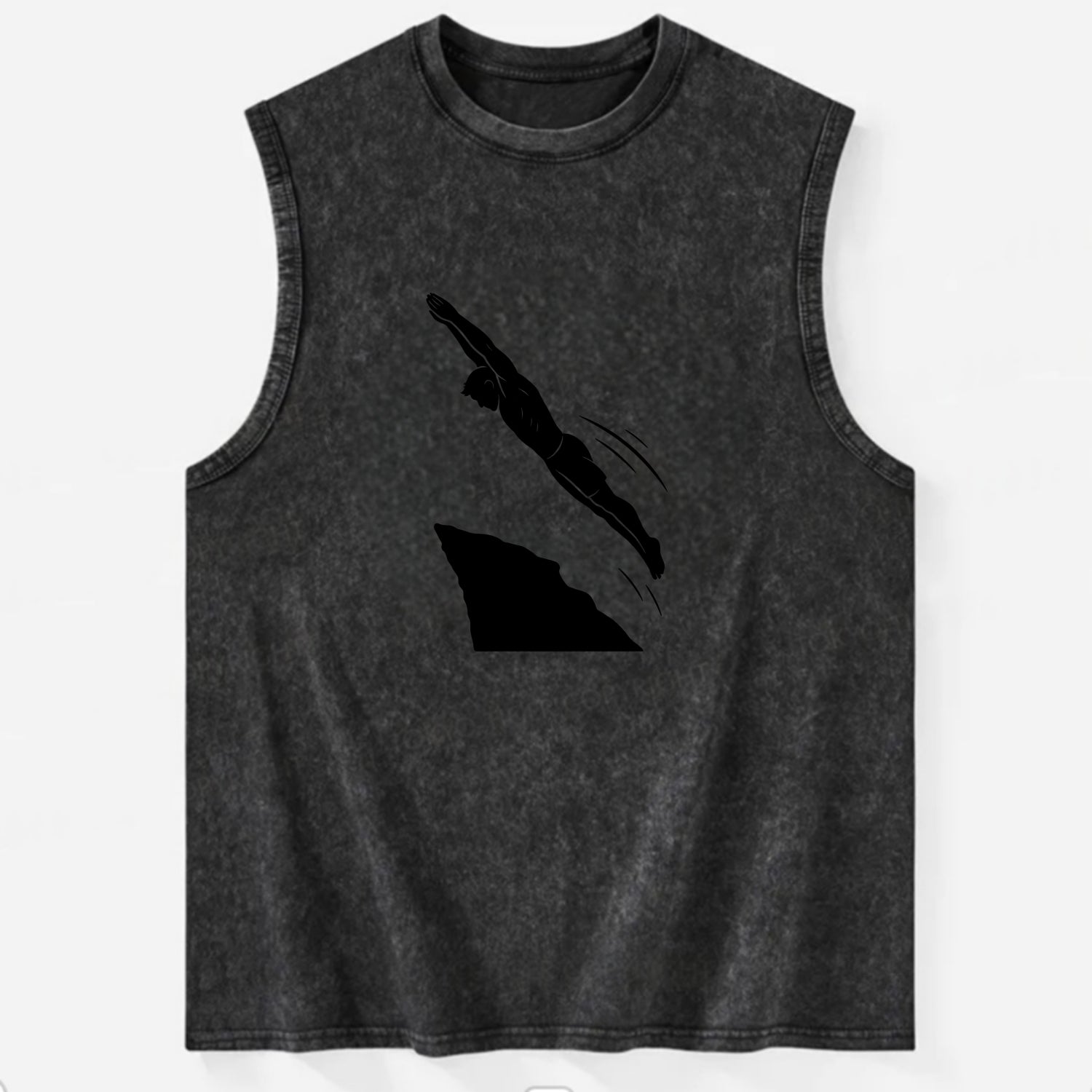 Cliff diver perfect form - Vintage Washed Tank - Black