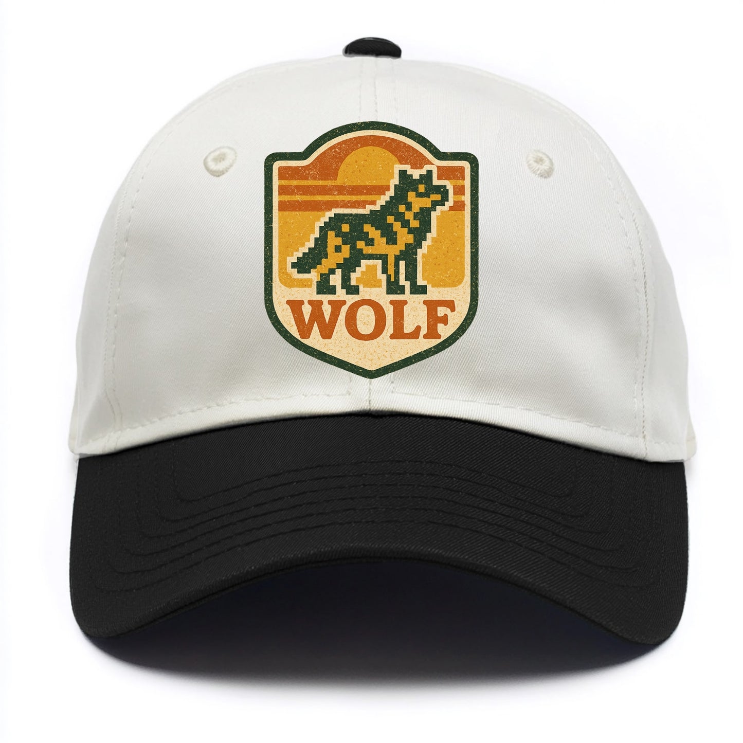 Digital Pixel Wolf  - Two Tone Cap - Black