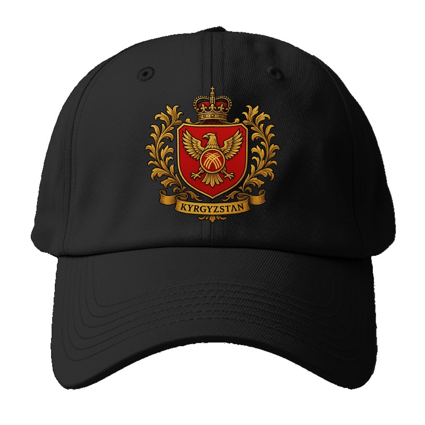 Kyrgyzstan Heritage Badge - Baseball Cap For Big Heads - Black