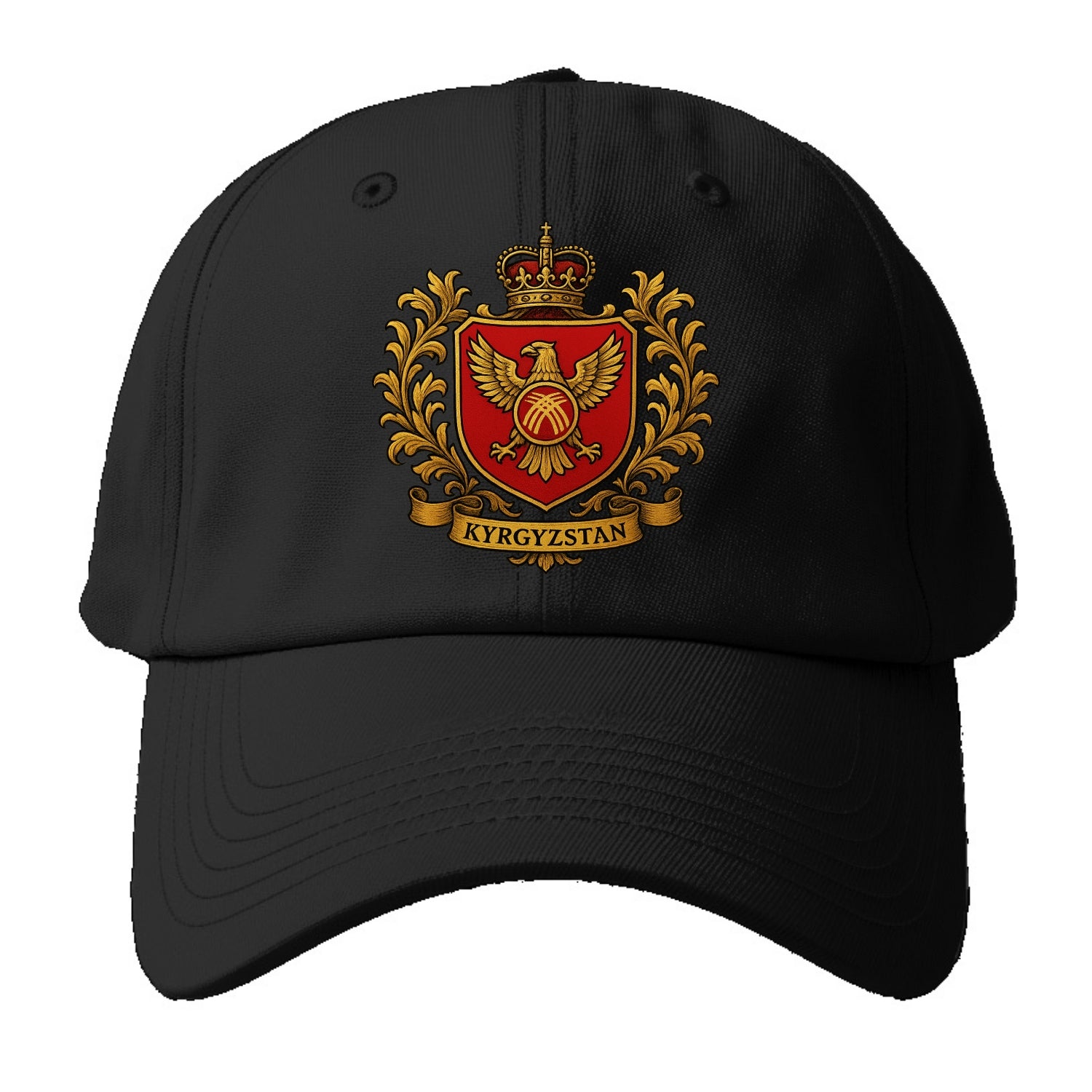 Kyrgyzstan Heritage Badge - Baseball Cap For Big Heads - Black