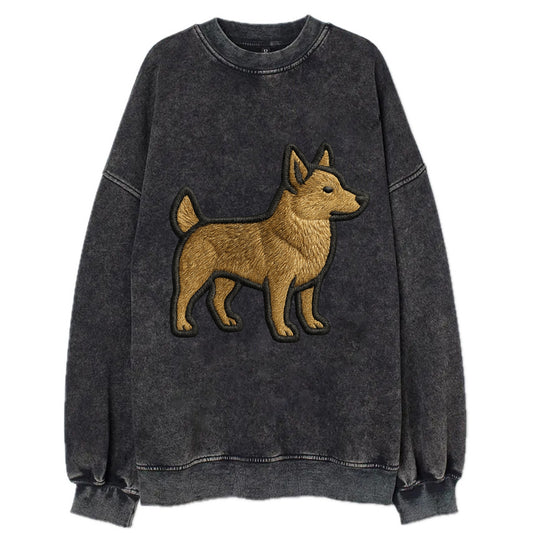 Swedish Vallhund - Contemporary Viking d - Vintage Sweatshirt - Black