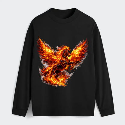 PHOENIX FIRE HORSE | Horse emerging from flames like phoenix | Rebirth - Classic Long Sleeve Shirt - Black
