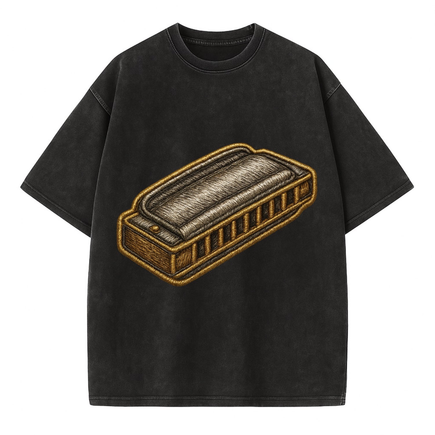 Harmonica  - Vintage T-shirt - Black