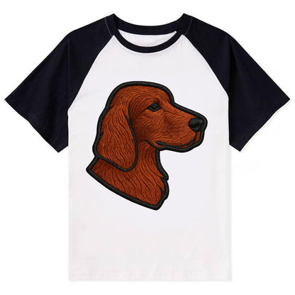 Irish Setter - Contemporary red setter l - Contrast Raglan T-shirt - Black