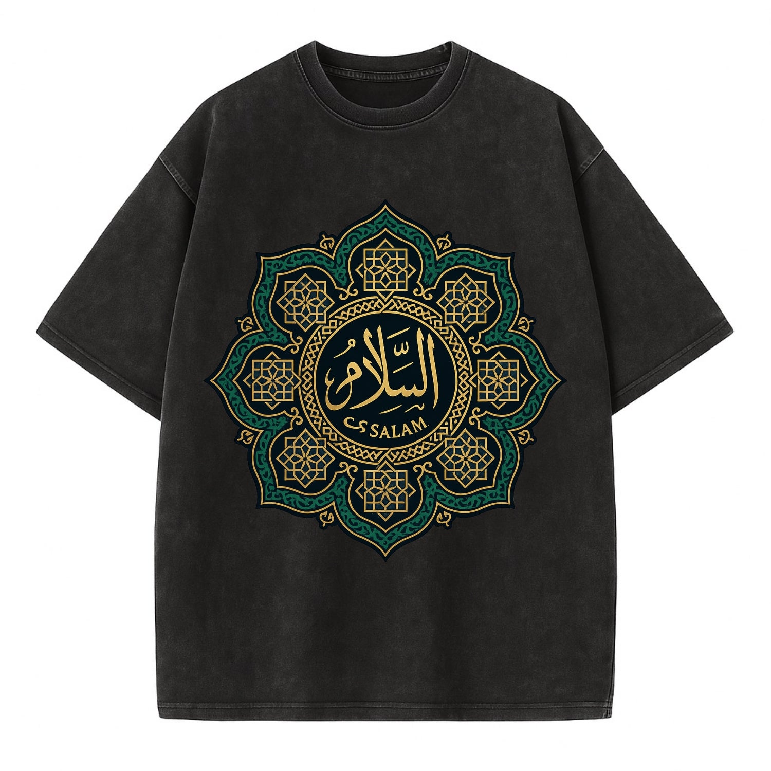 As-Salam Mandala - Vintage T-shirt - Black