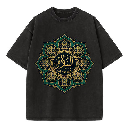 As-Salam Mandala - Vintage T-shirt - Black