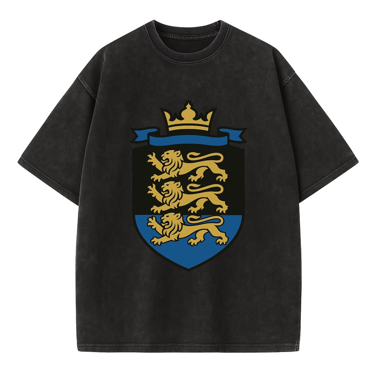 Estonia Royal Logo  - Vintage T-shirt - Black