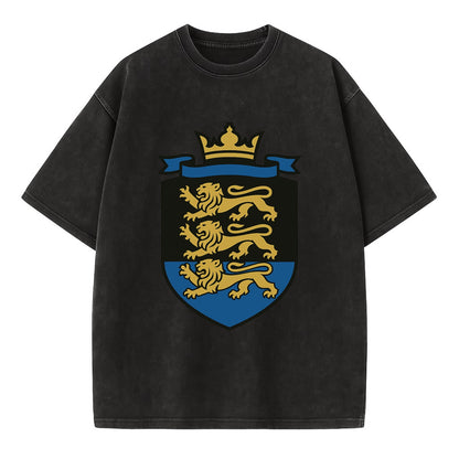 Estonia Royal Logo  - Vintage T-shirt - Black
