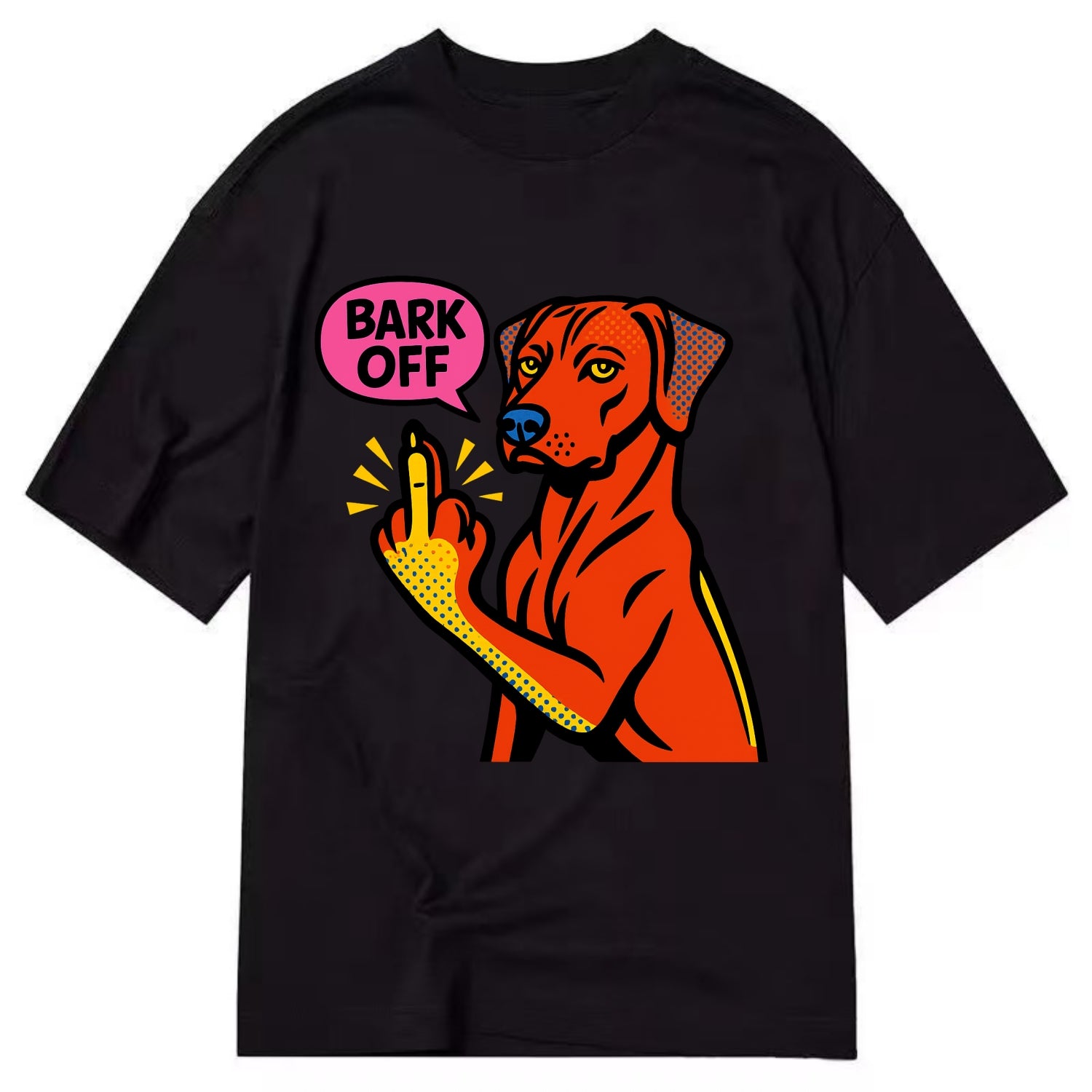 Rhodesian Ridgeback with distinctive ridge on back, athletic muscular paw up - Classic T-shirt - Black
