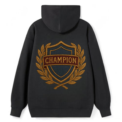 Champion Shield  - Classic Pullover Hoodie - Black