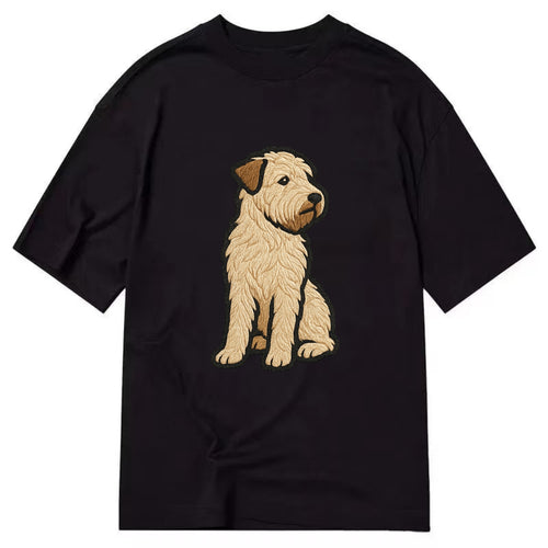Soft Coated Wheaten Terrier - Light tan flowing coat embroidered pose - Classic T-shirt