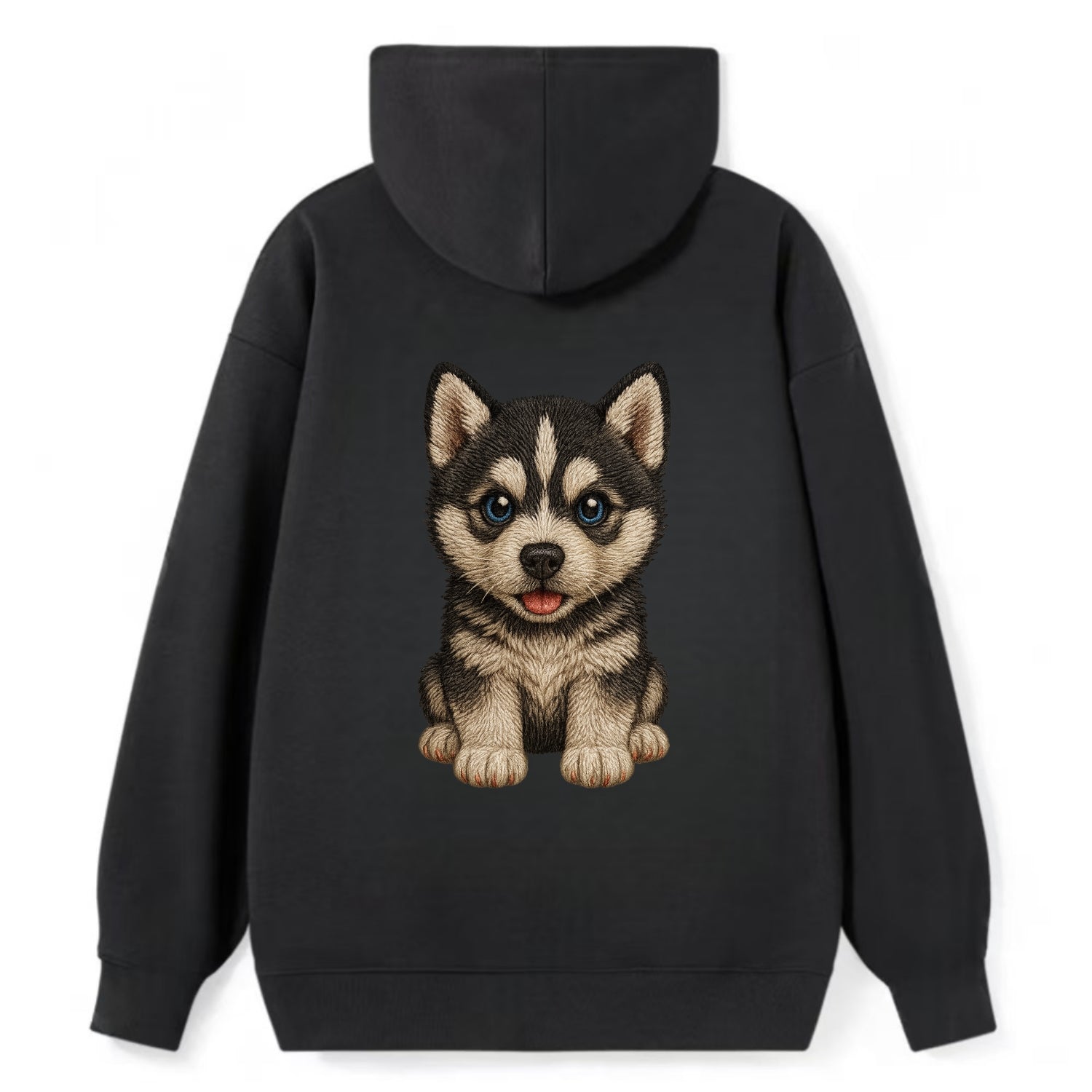 Baby Siberian Husky Puppy - blue or bi-colored eyes, fluffy coat, - Classic Pullover Hoodie - Black