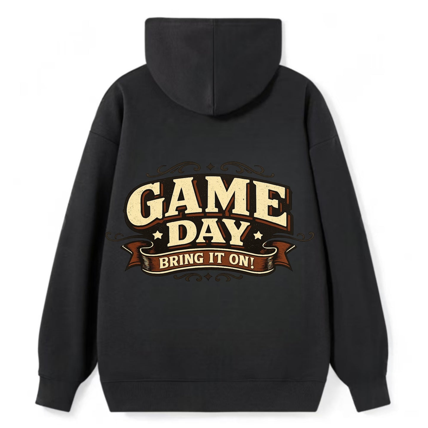 Bold typography design - "GAME DAY" - competition ready, bring it on - Classic Pullover Hoodie - Black