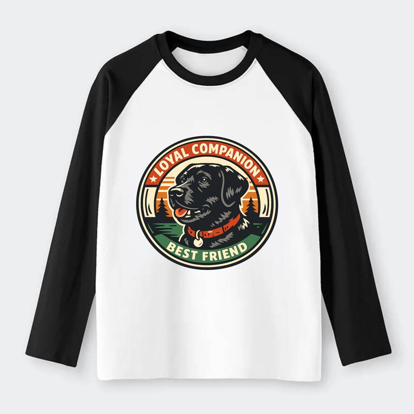 Noble Companion Emblem - Raglan Long Sleeve T-Shirt - Black