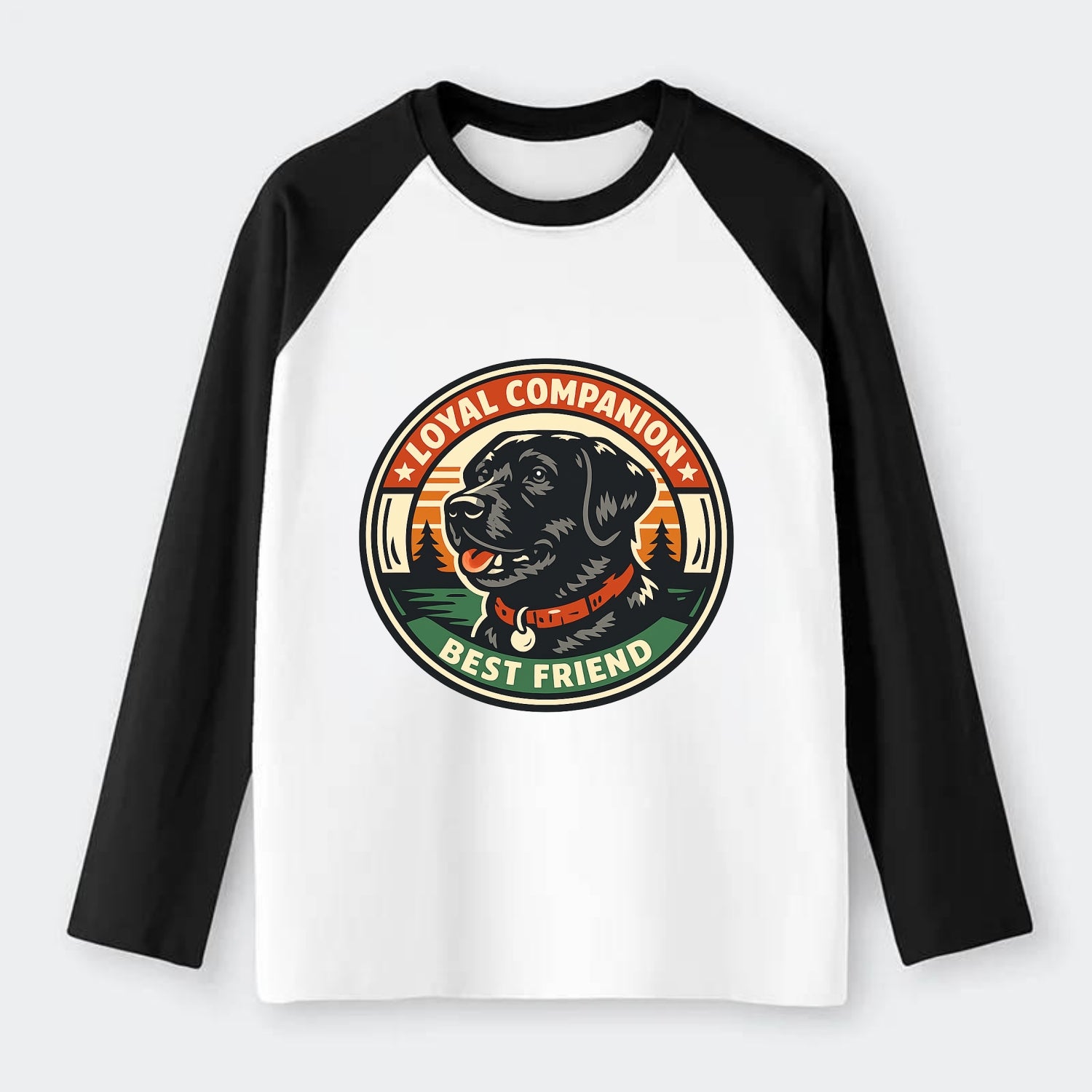 Noble Companion Emblem - Raglan Long Sleeve T-Shirt - Black