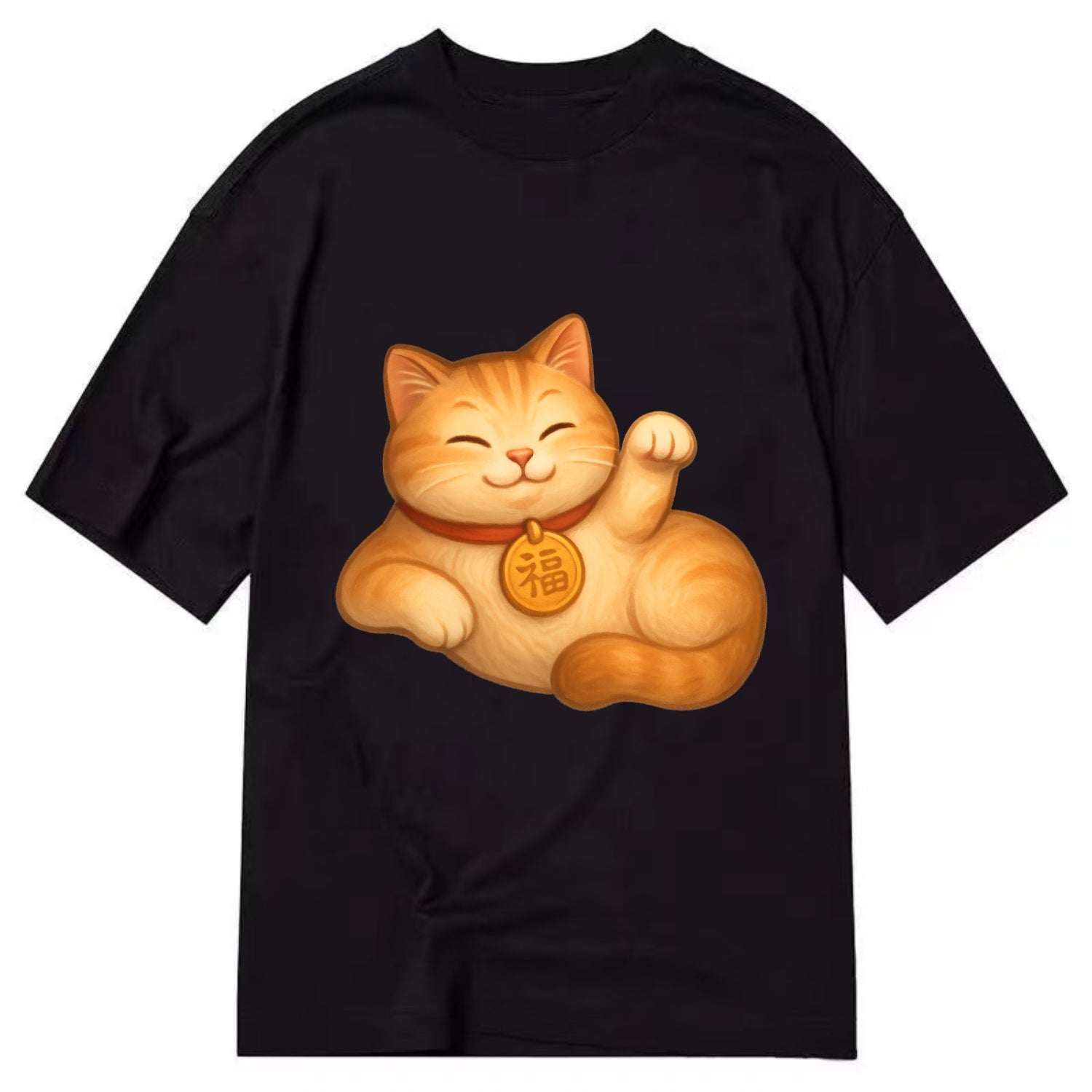 Maneki Neko Pose - Classic T-shirt - Black