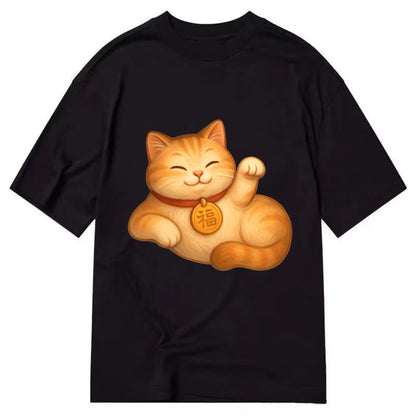 Maneki Neko Pose - Classic T-shirt - Black