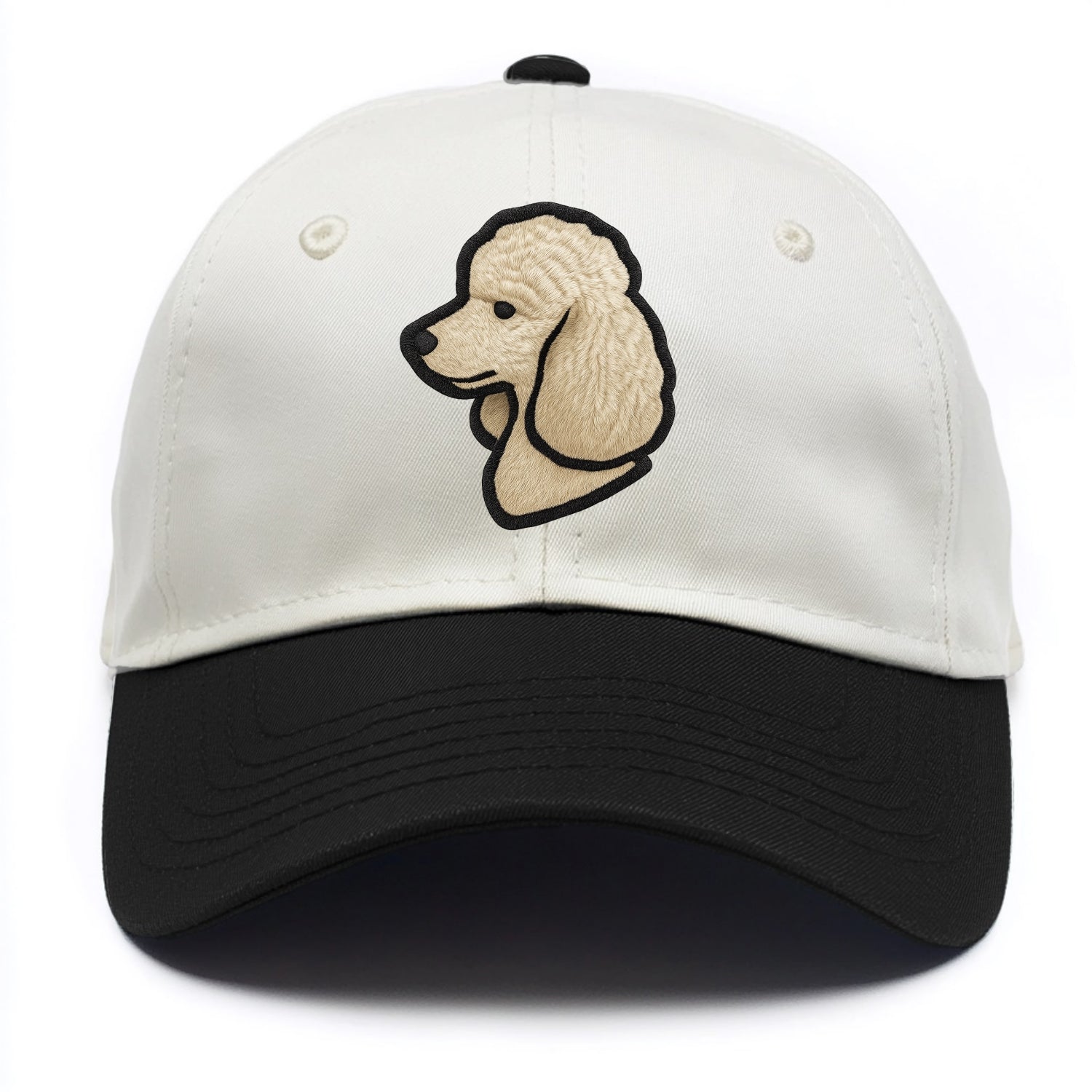 Poodle - Contemporary clean style with s - Two Tone Cap - Black