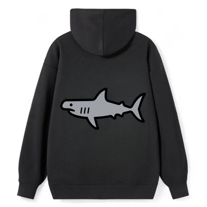 Hammerhead Shark - Gray distinctive head flat side profile - Classic Pullover Hoodie - Black