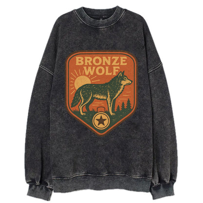 Bronze Wolf Medal  - Vintage Sweatshirt - Black