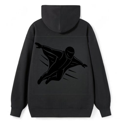 Wingsuit flyer gliding - Classic Pullover Hoodie - Black